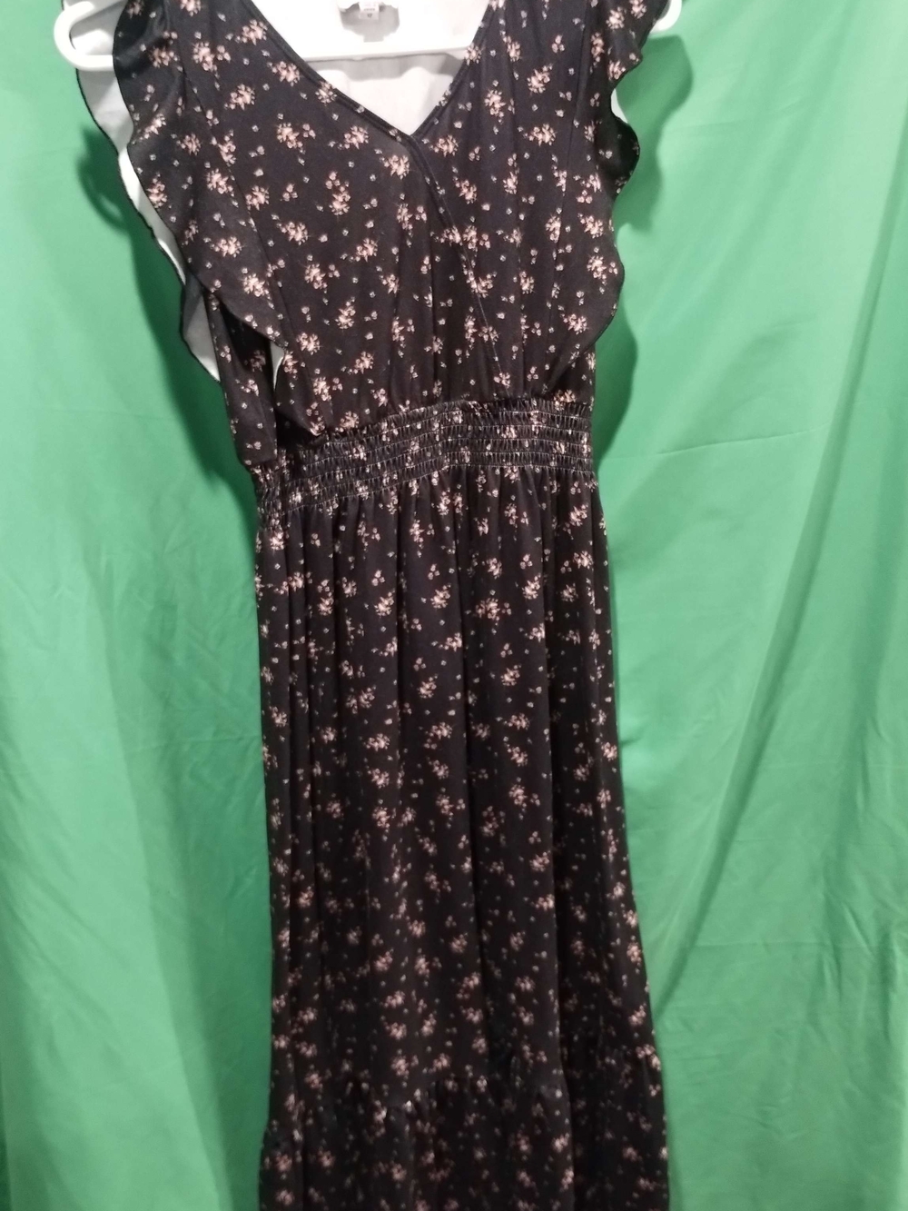 Chenault Black Maxi Dress with Pink Floral Print